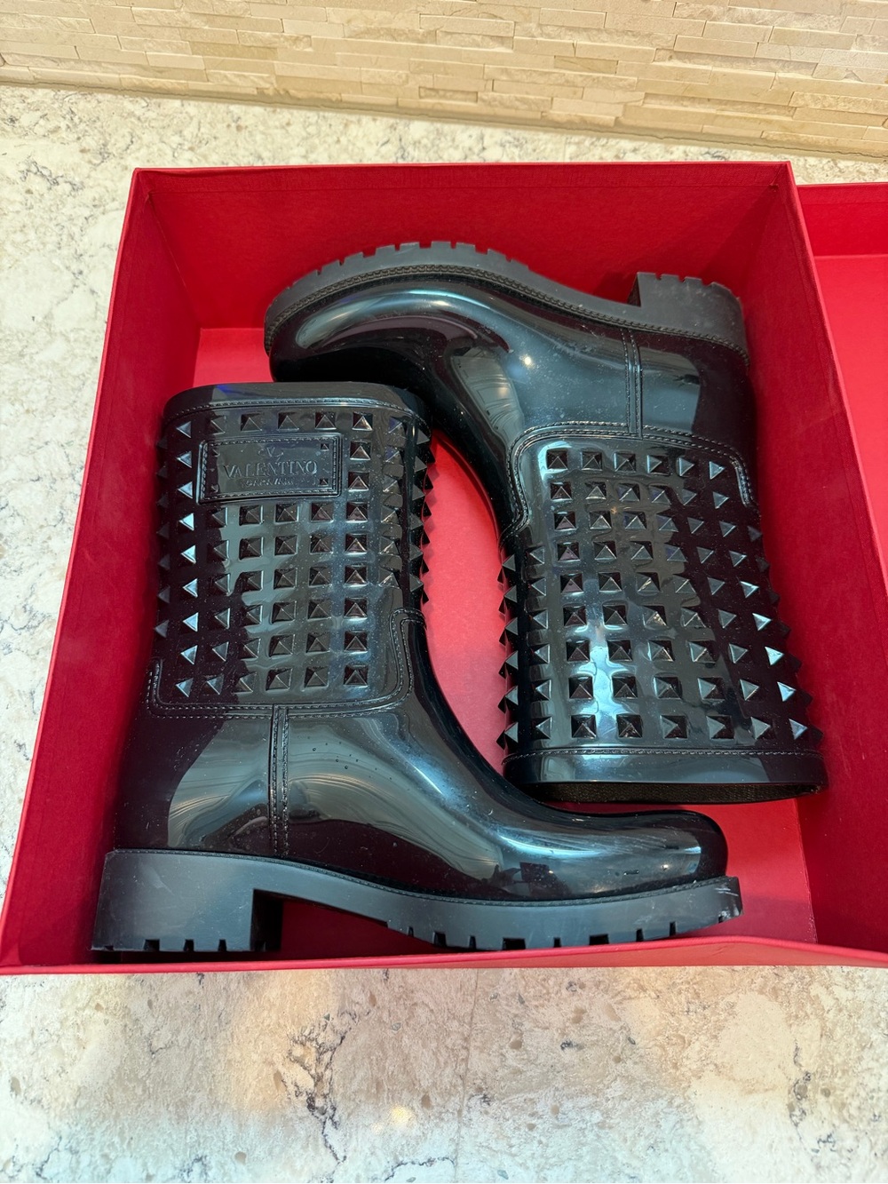 Valentino Rockstud Rubber Rain Boots - Picture 8 of 8